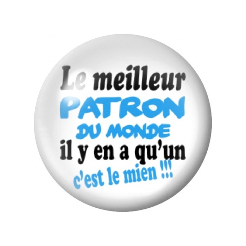 Cabochon en Verre Illustré Le Meilleur Patron du Monde 12 à 25mm