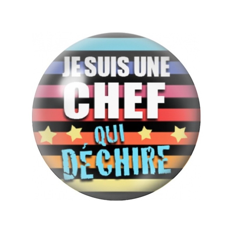 Cabochon en Verre Illustré Je Suis une Chef qui Déchire 12 à 25mm