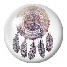 Cabochon en Verre Illustré Attrape-Rêves Mandala Rose 12 à 25mm pour la Création de Bijoux Fantaisie - DIY