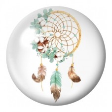 Cabochon en Verre Illustré Attrape-Rêves Nature 12 à 25mm pour la Création de Bijoux Fantaisie - DIY