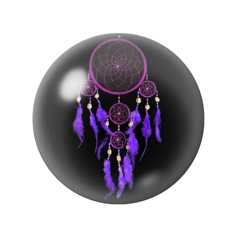 Cabochon en Verre Illustré Attrape-Rêves Violet 12 à 25mm