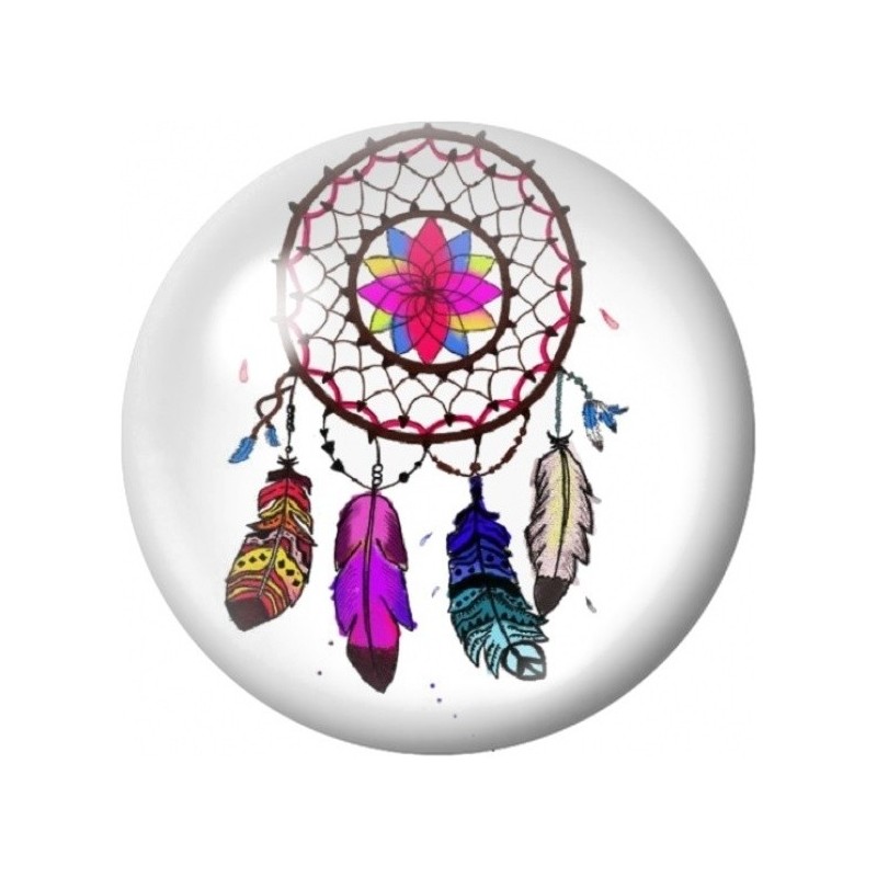 Cabochon en Verre Illustré Attrape-Rêves Bohème Coloré 12 à 25mm