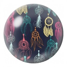 Cabochon en Verre Illustré Attrape-Rêves Multicolores 12 à 25mm pour la Création de Bijoux Fantaisie - DIY
