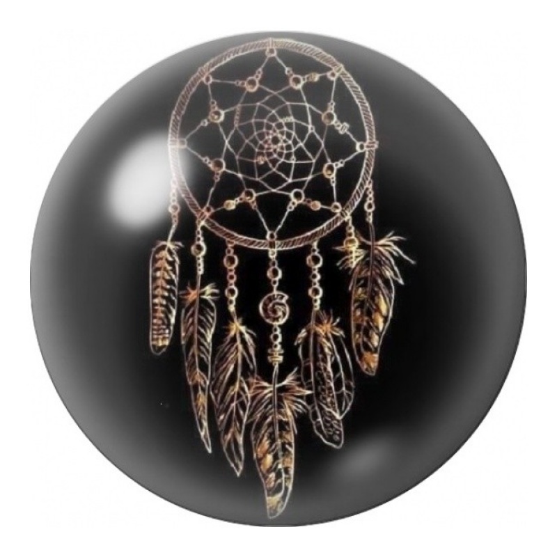 Cabochon en Verre Illustré Attrape-Rêves Bronze 12 à 25mm