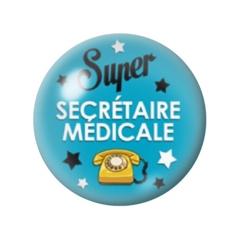 Cabochon en Verre Illustré Super Secrétaire Médicale 12 à 25mm