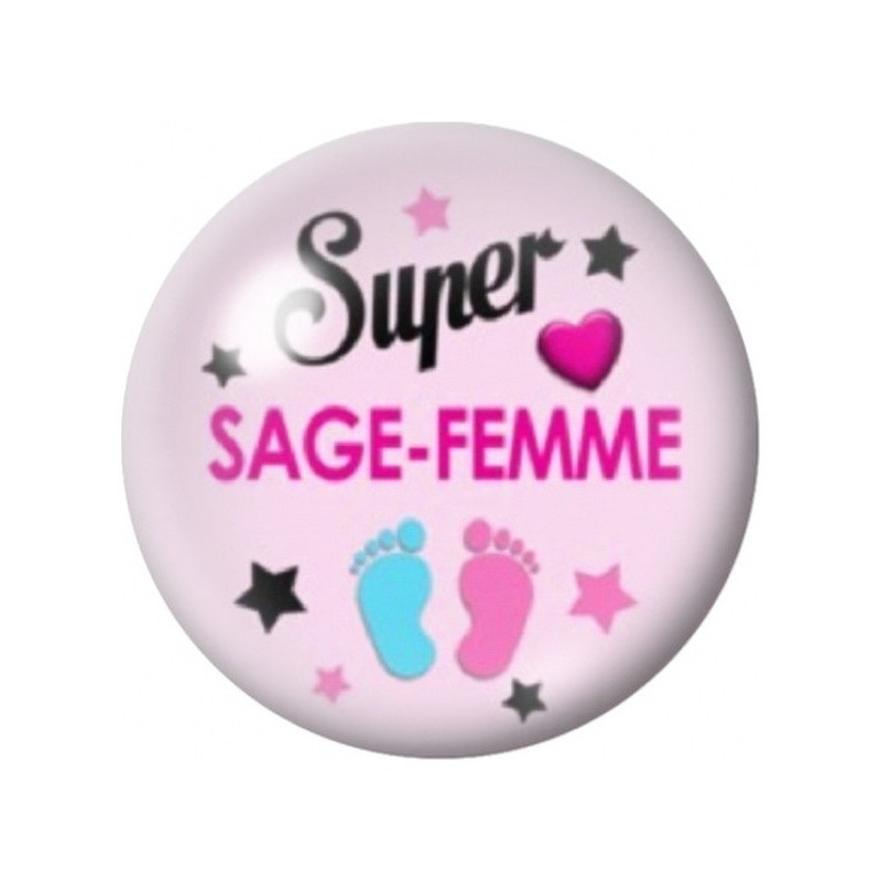 Cabochon en Verre Illustré Super Sage-Femme 12 à 25mm