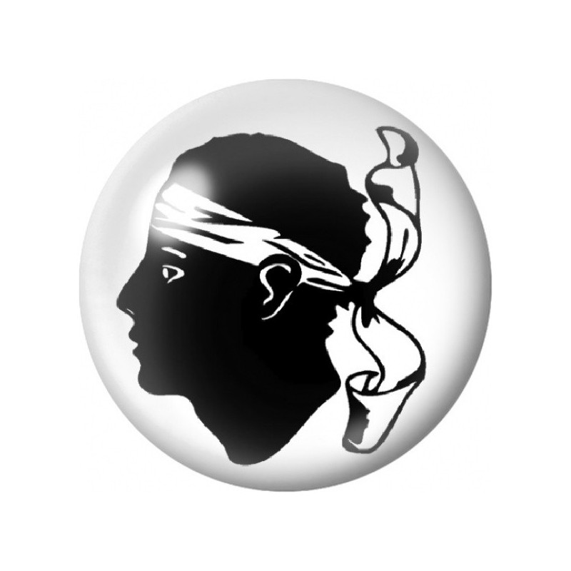 Cabochon en Verre Illustré Corse et Visage de Femme 12 à 25mm