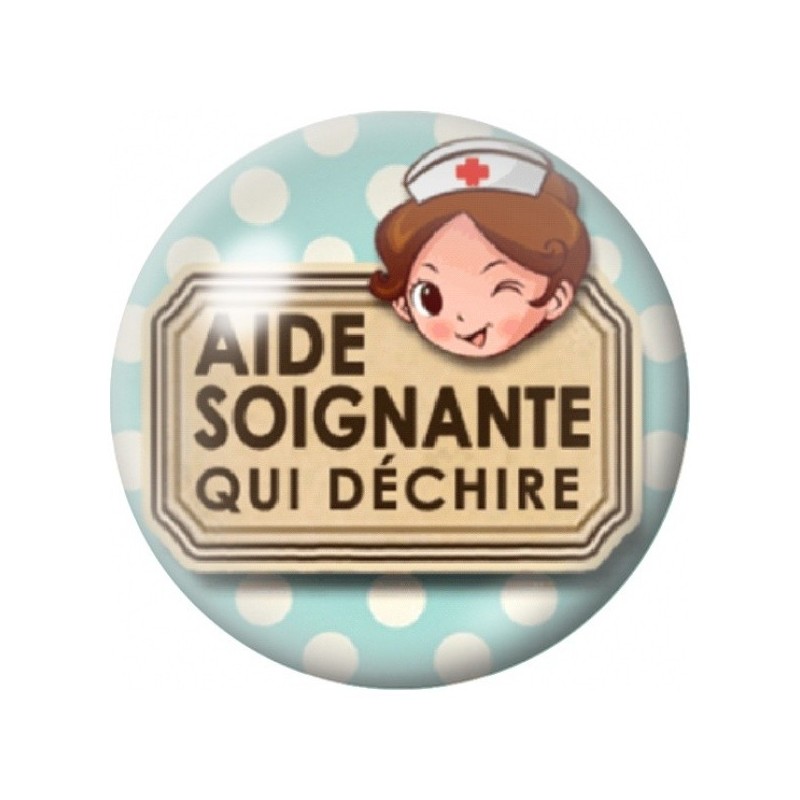 Cabochon en Verre Illustré Aide-Soignante qui Déchire 12 à 25mm