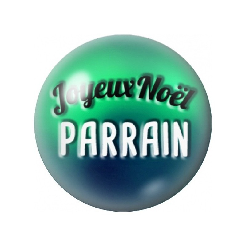 Cabochon en Verre Illustré Joyeux Noël Parrain 12 à 25mm