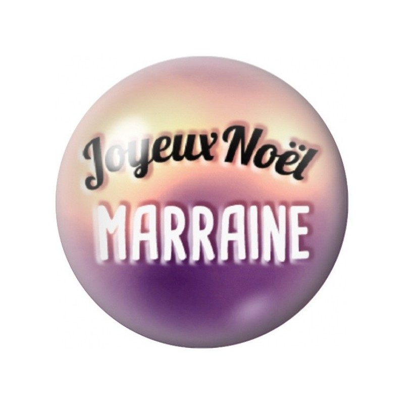Cabochon en Verre Illustré Joyeux Noël Marraine 12 à 25mm