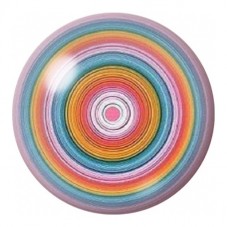 Cabochon en Verre Illustré Cercles Pastel Arc-en-Ciel 12 à 25mm pour la Création de Bijoux Fantaisie - DIY