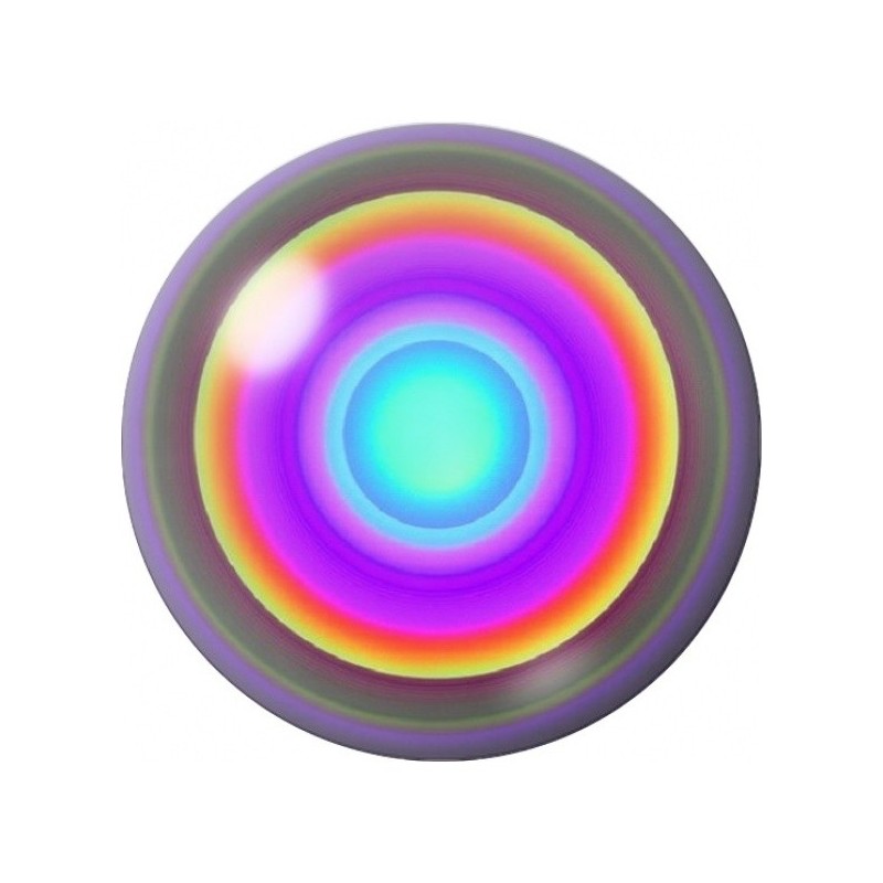 Cabochon en Verre Illustré Halo Cyan et Arc-en-Ciel 12 à 25mm