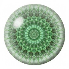 Cabochon en Verre Illustré Mandala Dentelle Vert Sauge 12 à 25mm pour la Création de Bijoux Fantaisie - DIY