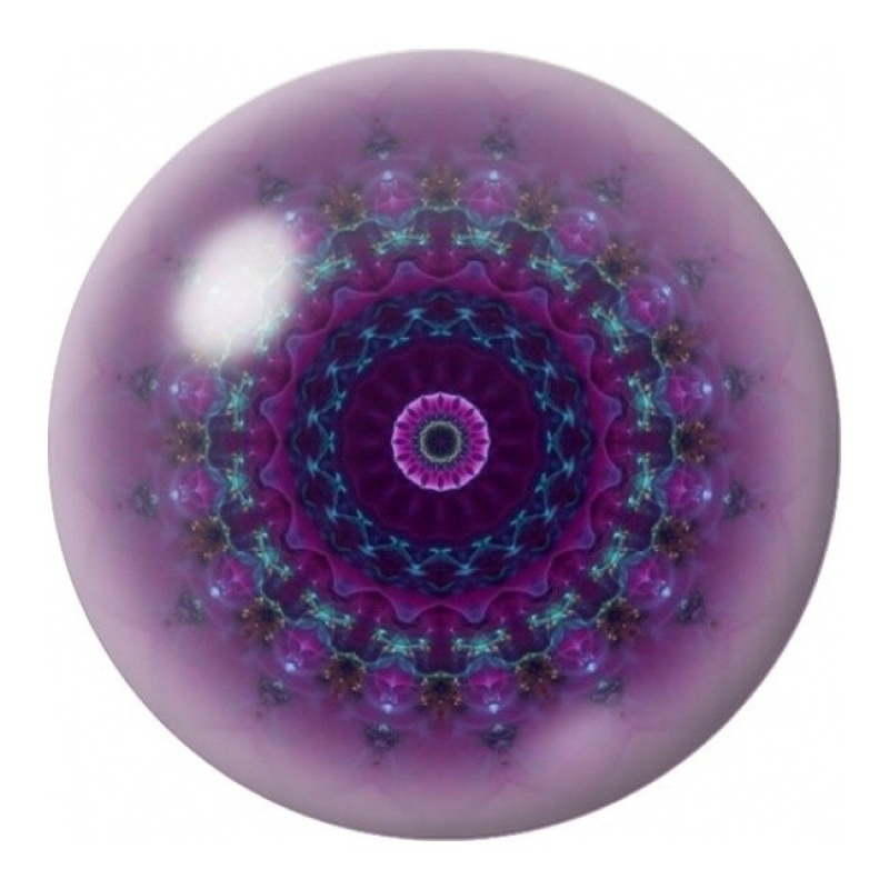 Cabochon en Verre Illustré Mandala Violet Nocturne 12 à 25mm
