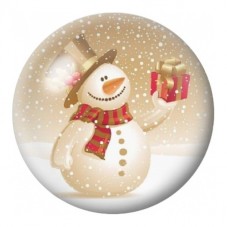 Cabochon en Verre Illustré Bonhomme de Neige aux Cadeaux 12 à 25mm pour la Création de Bijoux Fantaisie - DIY