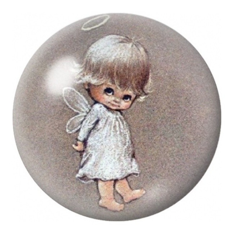Cabochon en Verre Illustré Petite Ange de Noël 12 à 25mm