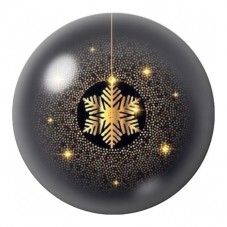 Cabochon en Verre Illustré Boule Flocon Doré 12 à 25mm pour la Création de Bijoux Fantaisie - DIY