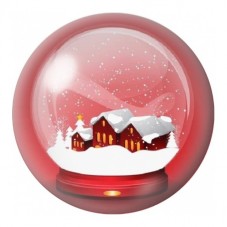 Cabochon en Verre Illustré Boule à Neige Village de Noël 12 à 25mm pour la Création de Bijoux Fantaisie - DIY
