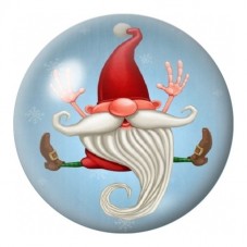 Cabochon en Verre Illustré Gnome de Noël Acrobate 12 à 25mm pour la Création de Bijoux Fantaisie - DIY
