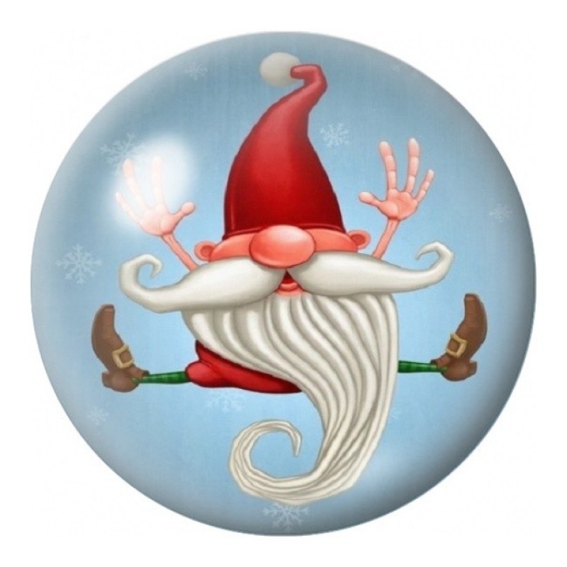 Cabochon en Verre Illustré Gnome de Noël Acrobate 12 à 25mm