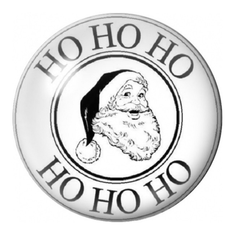 Cabochon en Verre Illustré Père Noël Ho Ho Ho 12 à 25mm