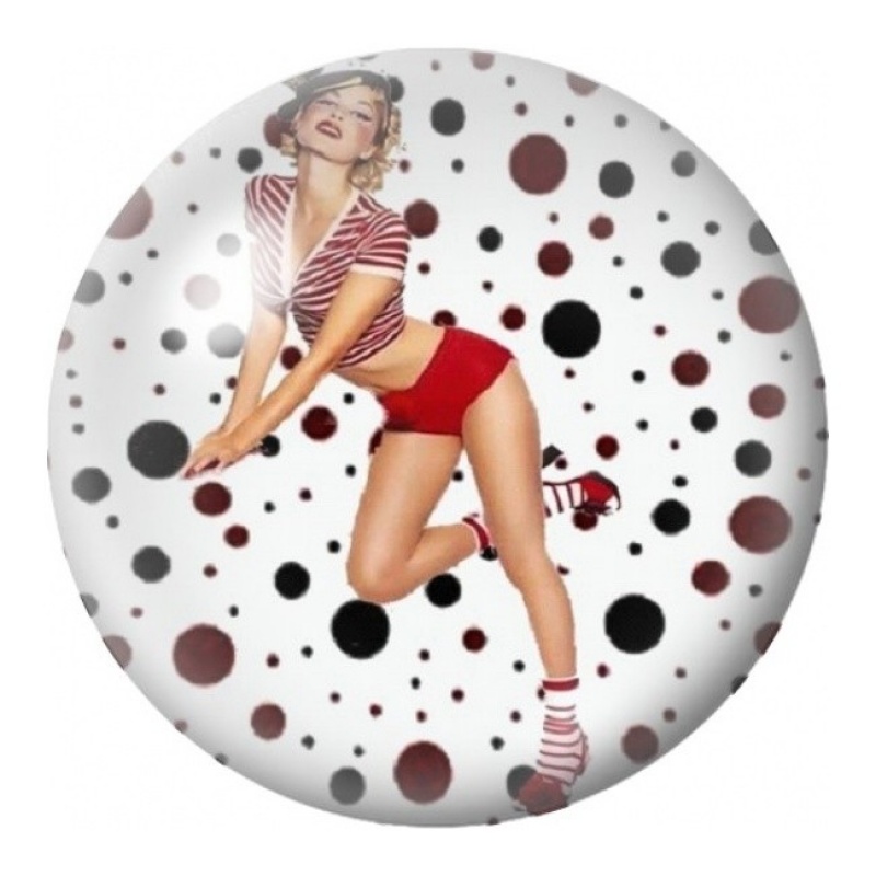Cabochon en Verre Illustré Pin-up Joueuse de Baseball 12 à 25mm