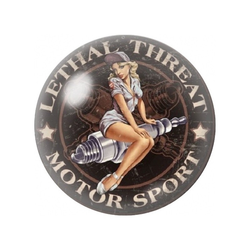 Cabochon en Verre Illustré Pin-up Motor Sport 12 à 25mm