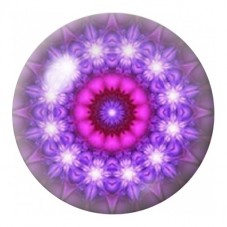 Cabochon en Verre Illustré Fleur Mandala Violette 12 à 25mm pour la Création de Bijoux Fantaisie - DIY