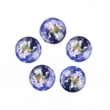2 Cabochons en Verre Illustré Planète Terre 10mm pour la création de bijoux fantaisie - DIY