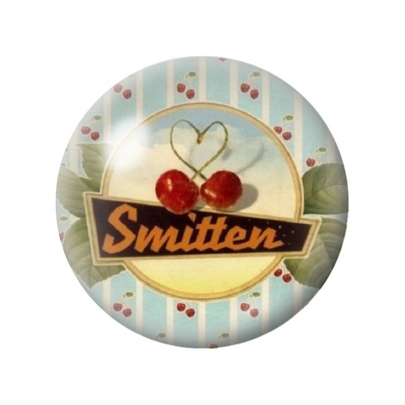 Cabochon en Verre Illustré Cerises Smitten Rétro 12 à 25mm