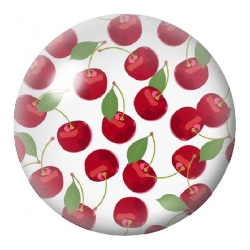 Cabochon en Verre Illustré Cerises Rétro sur Blanc 12 à 25mm