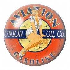 Cabochon en Verre Illustré Pin-up Aviation Gasoline 12 à 25mm pour la Création de Bijoux Fantaisie - DIY