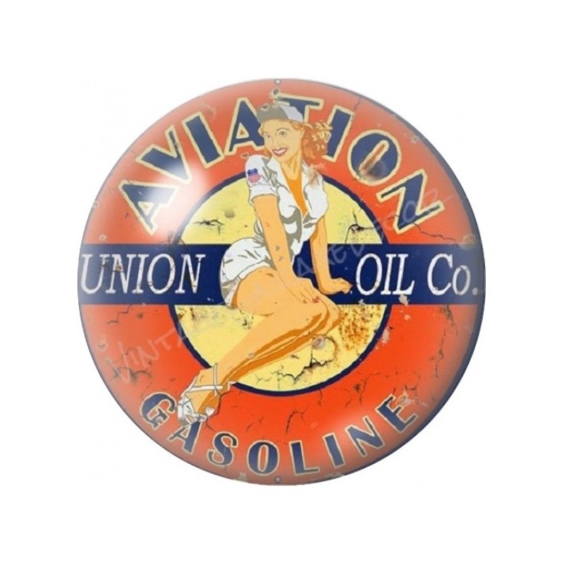 Cabochon en Verre Illustré Pin-up Aviation Gasoline 12 à 25mm
