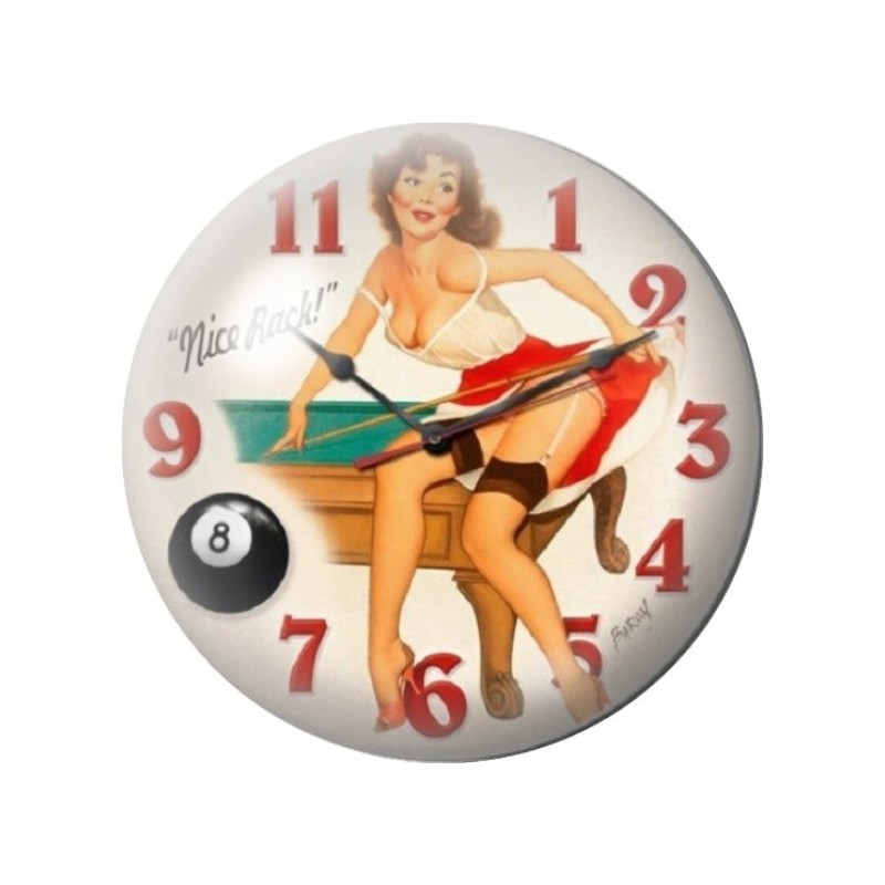 Cabochon en Verre Illustré Pin-up Horloge de Billard 12 à 25mm