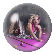 Cabochon en Verre Illustré Pin-up sur Table de Billard 12 à 25mm pour la Création de Bijoux Fantaisie - DIY