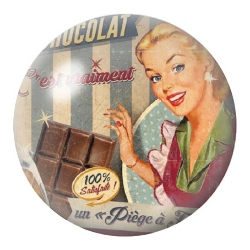 Cabochon en Verre Illustré Publicité Chocolat Rétro 12 à 25mm