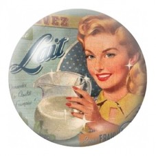 Cabochon en Verre Illustré Publicité Lait Rétro 12 à 25mm pour la Création de Bijoux Fantaisie - DIY