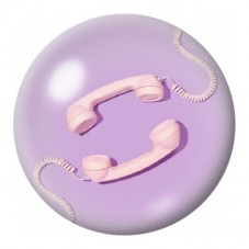 Cabochon en Verre Illustré Téléphone Rose Rétro 12 à 25mm pour la Création de Bijoux Fantaisie - DIY