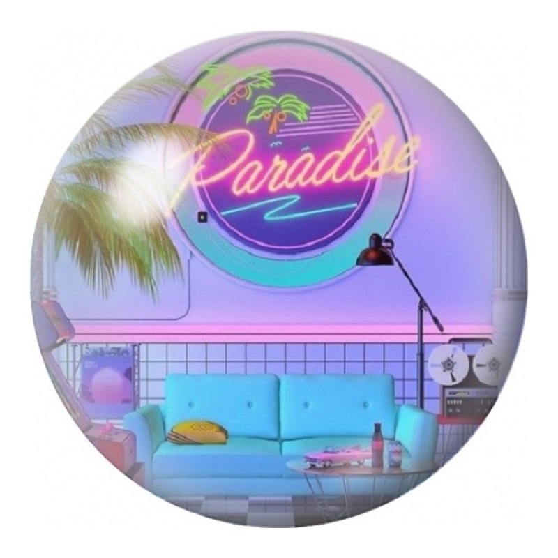 Cabochon en Verre Illustré Salon Paradise Néon 12 à 25mm