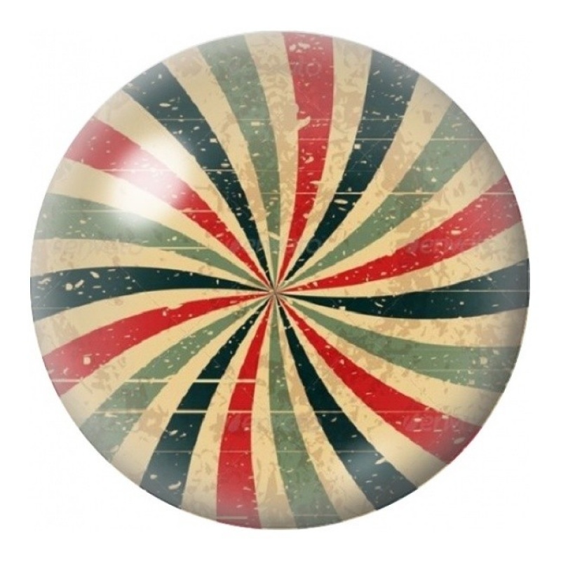 Cabochon en Verre Illustré Spirale de Chapiteau Rétro 12 à 25mm