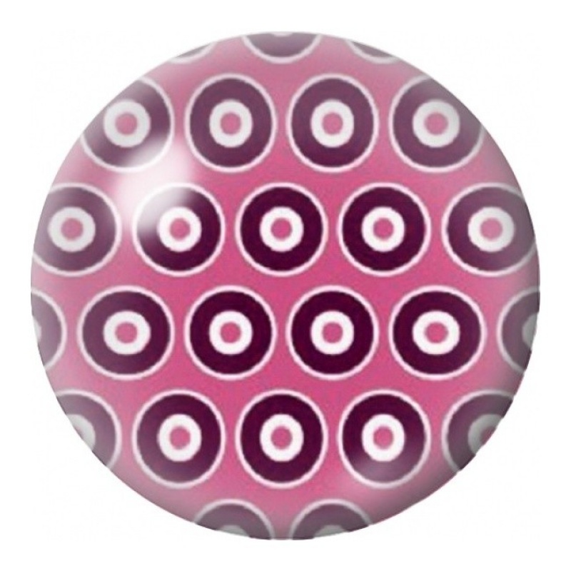 Cabochon en Verre Illustré Cercles Rose et Prune Rétro 12 à 25mm