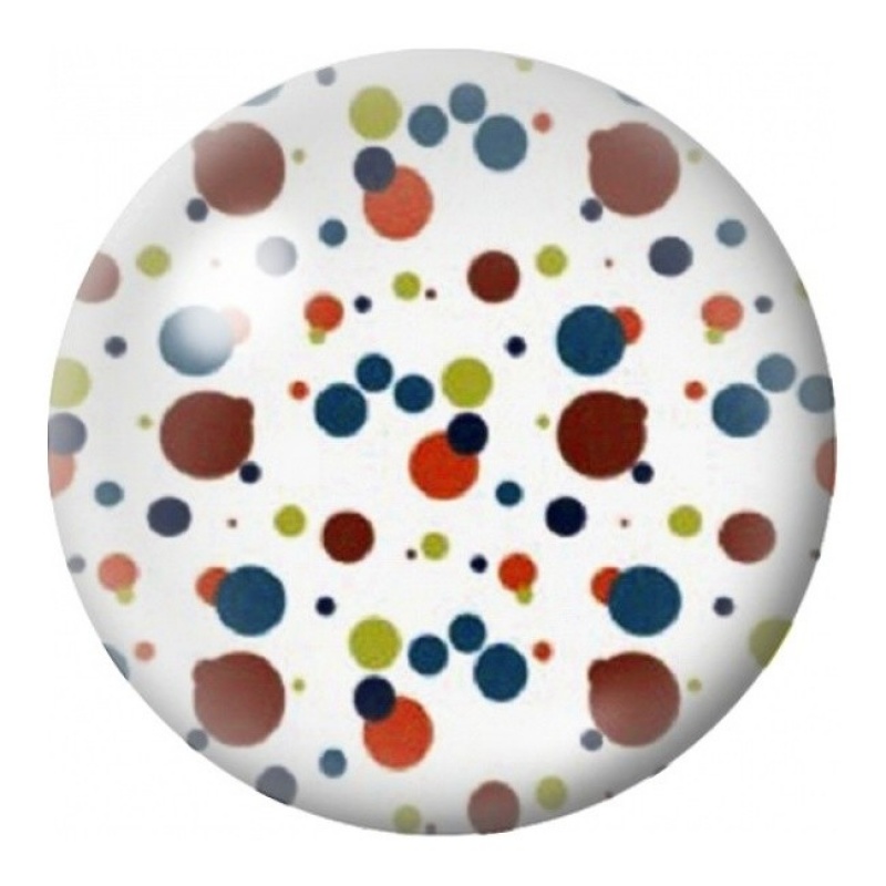 Cabochon en Verre Illustré Éclaboussures Multicolores sur Blanc 12 à 25mm