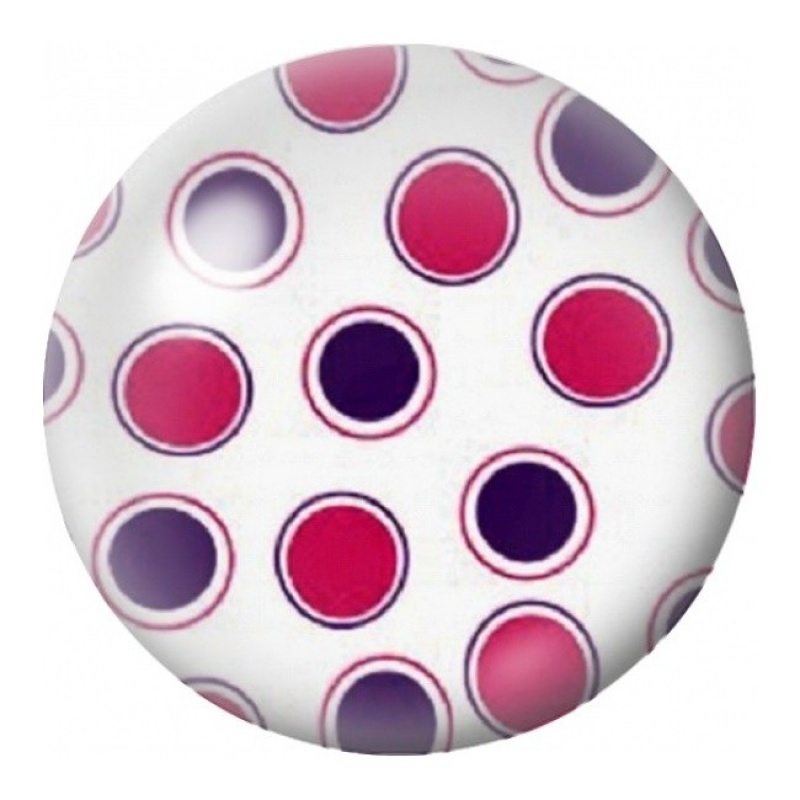 Cabochon en Verre Illustré Cercles Roses et Violets sur Blanc 12 à 25mm