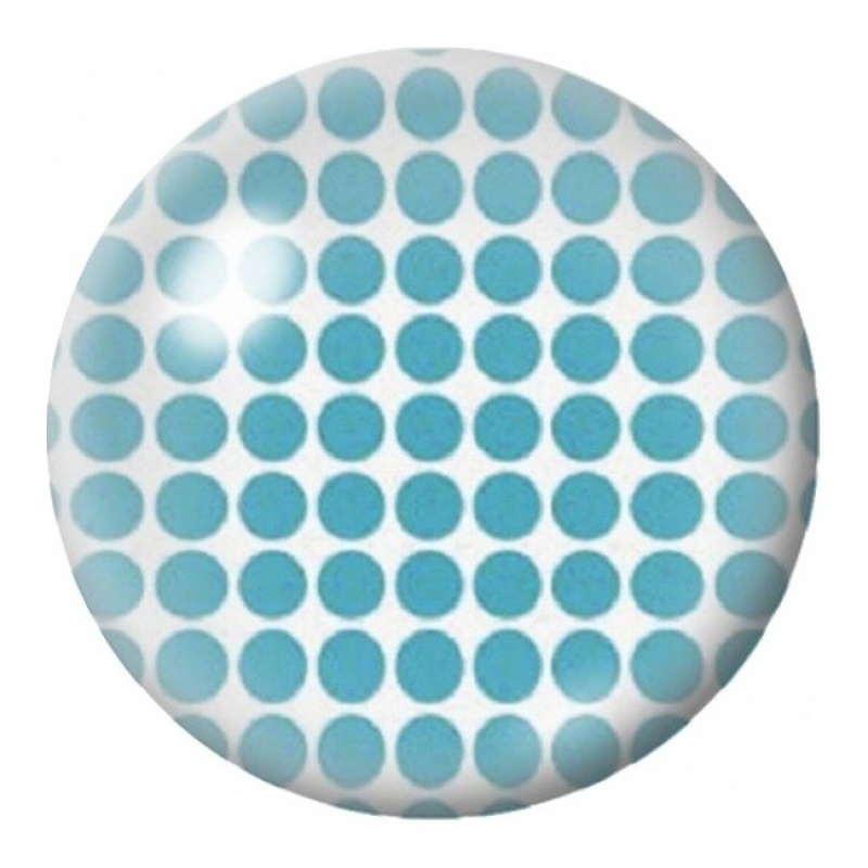 Cabochon en Verre Illustré Pois Bleus sur Blanc 12 à 25mm