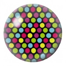 Cabochon en Verre Illustré Petits Pois Multicolores sur Noir 12 à 25mm pour la Création de Bijoux Fantaisie - DIY