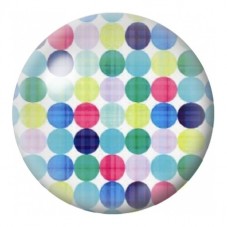 Cabochon en Verre Illustré Gros Pois Multicolores sur Noir 12 à 25mm pour la Création de Bijoux Fantaisie - DIY