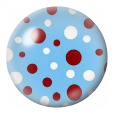 Cabochon en Verre Illustré Pois Rouges et Blancs sur Bleu 12 à 25mm pour la Création de Bijoux Fantaisie - DIY