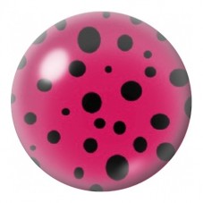 Cabochon en Verre Illustré Pois Noirs sur Fuchsia 12 à 25mm pour la Création de Bijoux Fantaisie - DIY