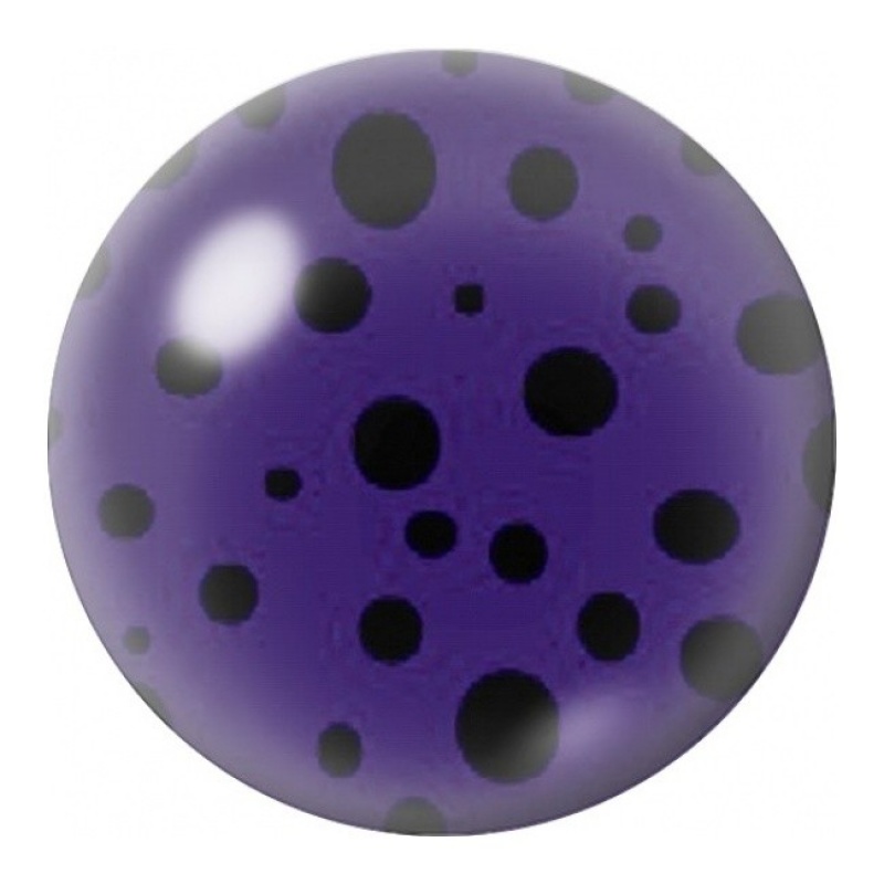 Cabochon en Verre Illustré Pois Noirs sur Violet 12 à 25mm