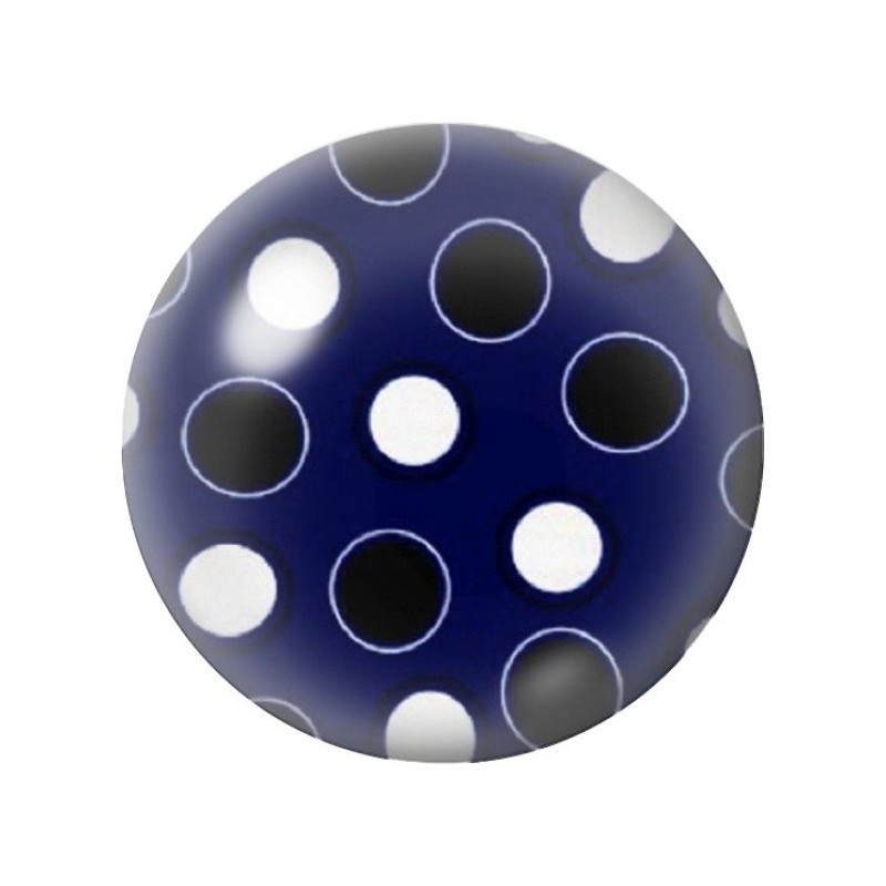 Cabochon en Verre Illustré Anneaux Blancs sur Bleu Nuit 12 à 25mm